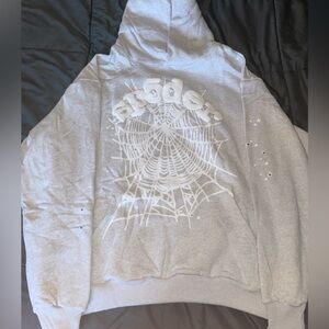 Sp5der hoodie grey & white